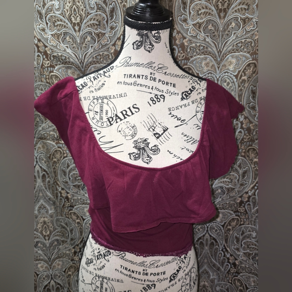 Elegant Burgundy Women's Top